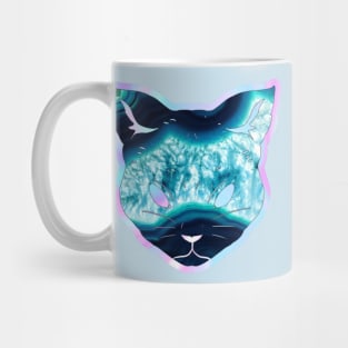 Geode iridescent lapis lazuli gemstone cat - Wiccan Mug